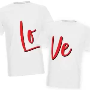 тениски за влюбени. LOVE тениски, комплект тениски за св. Валентин